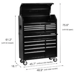Husky 46 In. 14-Drawer Tool Chest And Cabinet Combo In Black -Husky Shop black husky tool chest combos h46ch6tr8 44 1000