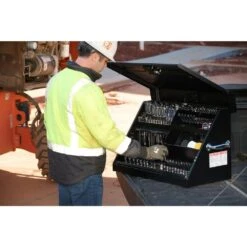 Husky Heavy-Duty 30 In. W X 15 In. D Black Steel Portable Triangle Top Chest For Sockets, Wrenches And Screwdrivers -Husky Shop black husky top tool chests thd30140 31 1000