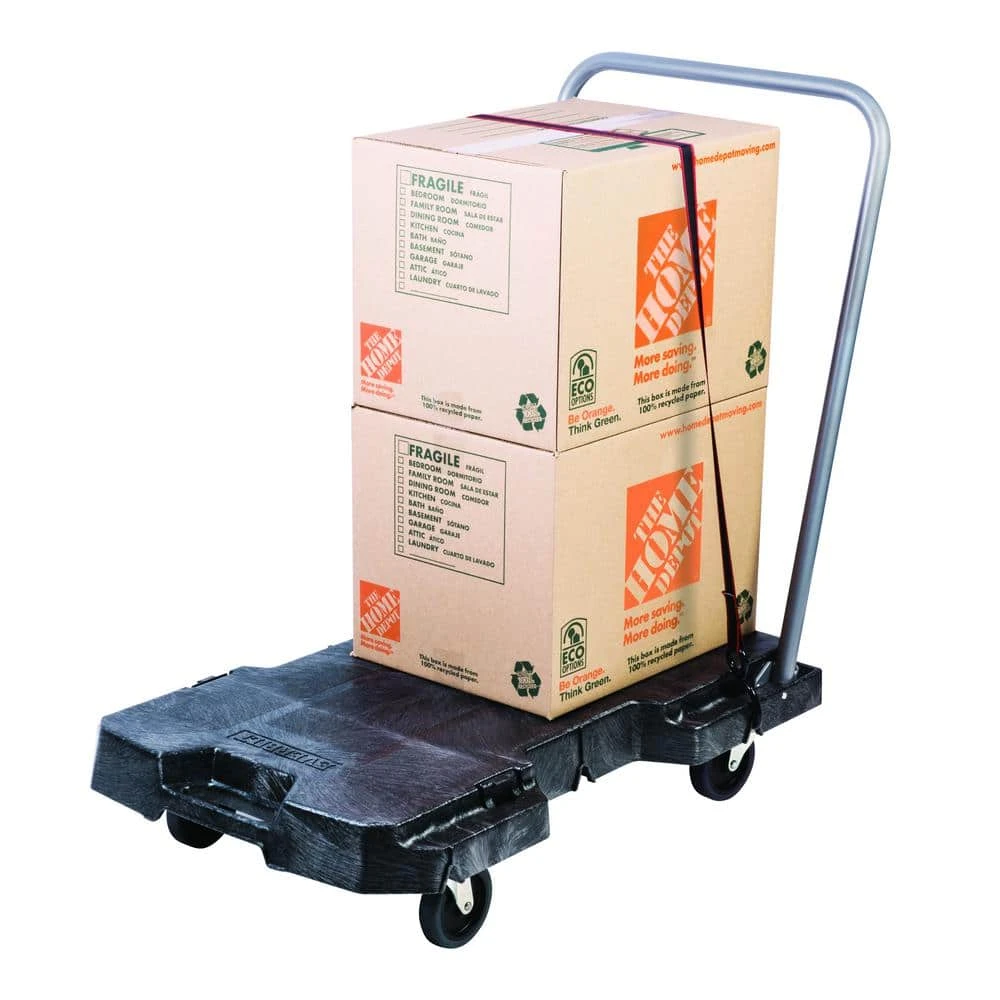 Husky 2-Tier Plastic 4-Wheeled Service Cart In Black 8 Husky 2-Tier Plastic 4-Wheeled Service Cart In Black - Image 8