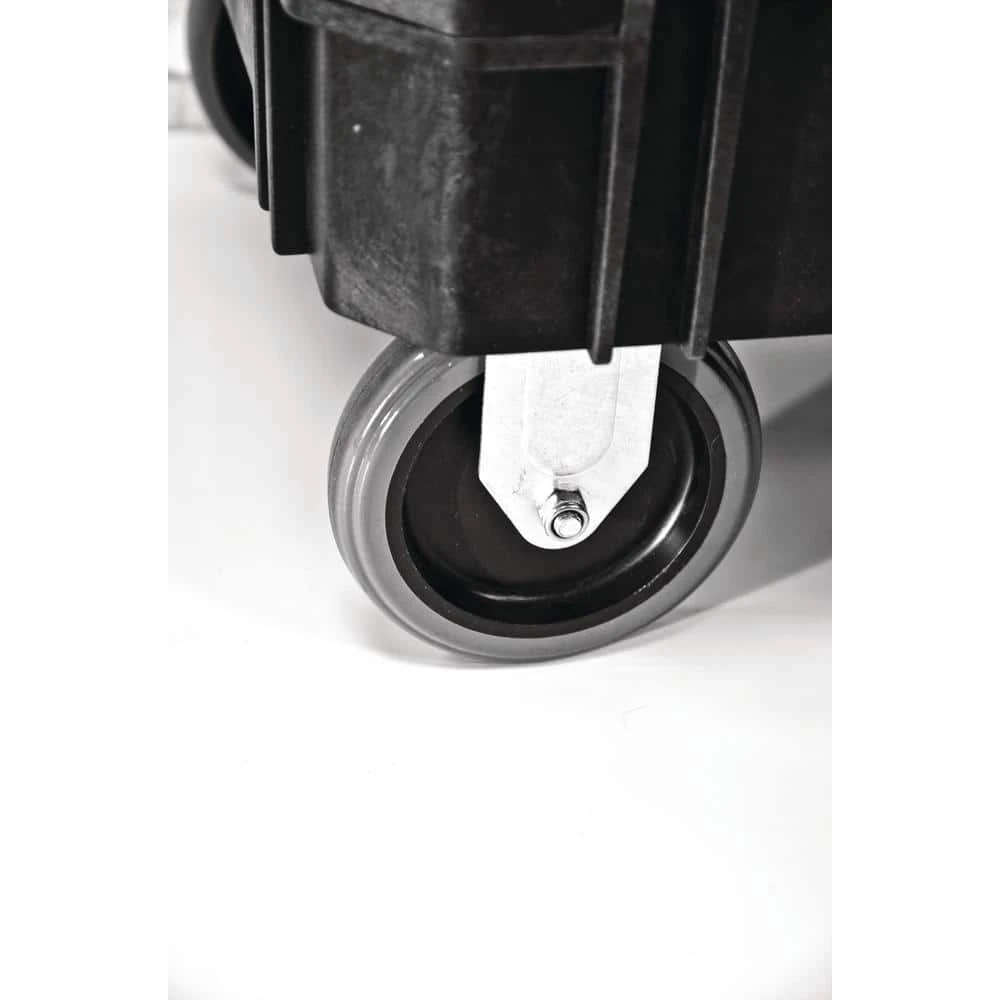 Husky 2-Tier Plastic 4-Wheeled Service Cart In Black 6 Husky 2-Tier Plastic 4-Wheeled Service Cart In Black - Image 6