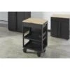 Husky Heavy Duty Welded Utility Cart With Wooden Top In Black (24.25 In. W X 37.5 In. H X 17.5 In. D) -Husky Shop black husky utility carts htc1000018 64 1000