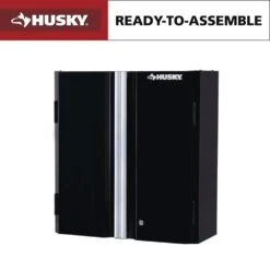 Husky Ready-to-Assemble 24-Gauge Steel Wall Mounted Garage Cabinet In Black (28 In. W X 29.7 In. H X 12 In. D)