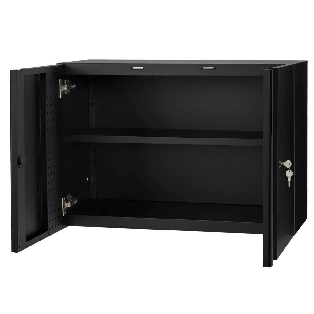 Husky Extra Wide Heavy Duty Welded 20-Gauge Steel Wall Mounted Garage Cabinet In Black (32 In. W X 22 In. H X 14 In. D) 5 Husky Extra Wide Heavy Duty Welded 20-Gauge Steel Wall Mounted Garage Cabinet In Black (32 In. W X 22 In. H X 14 In. D) - Image 5