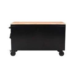 Husky Limited Edition 61 In. W X 23 In. D 11-Drawer Black Mobile Workbench Cabinet With Solid Wood Top And Red Trim -Husky Shop black mobile workbenches h61mwc11bkred d4 1000