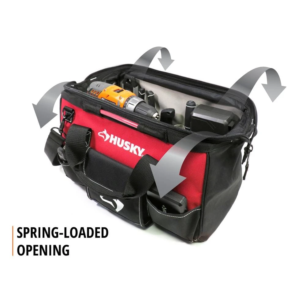 Husky 16 In. Spring-Loaded Tool Bag 1 Husky 16 In. Spring-Loaded Tool Bag