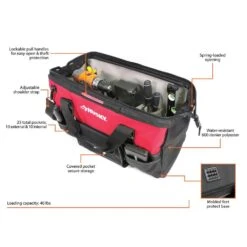 Husky 22 In. Spring-Loaded Tool Bag 21 Husky 22 In. Spring-Loaded Tool Bag -Husky Shop black red husky tool bags 1h 2220 slo 44 1000