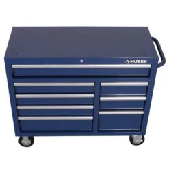 Husky Standard Duty 42 In. 8-Drawer Blue Rolling Tool Cabinet -Husky Shop blue husky tool cabinets h42tr8blu 1f 1000