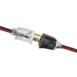 Husky 50 Ft. 14/3 Single Lighted Locking Extension Cord, Red And Black -Husky Shop general purpose cords hw14350llrb 31 1000