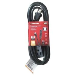 Husky 9 Ft. 16/3 Medium Duty Indoor/Outdoor Multi-Outlet Extension Cord, Black -Husky Shop general purpose cords kab 2 kab 2f3 d c3 1000