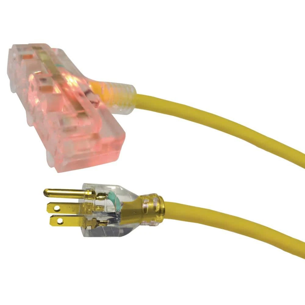 Husky 80 Ft. 14/3 Yellow Extension Lighted Power Block Cord 1 Husky 80 Ft. 14/3 Yellow Extension Lighted Power Block Cord