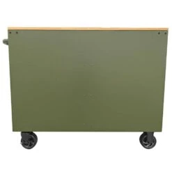 Husky 46 In. W X 18.1 In. D 9-Drawer Army Green Mobile Workbench Cabinet With Solid Wood Top -Husky Shop gloss army green husky mobile workbenches h46x18mwc9army m 66 1000