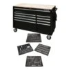 Husky 52 In. W X 25 In. D 9-Drawer Gloss Black Mobile Workbench Tool Chest With Mechanics Tool Set In Foam (320-Piece) 31 Husky 52 In. W X 25 In. D 9-Drawer Gloss Black Mobile Workbench Tool Chest With Mechanics Tool Set In Foam (320-Piece) -Husky Shop gloss black husky mobile workbenches h320eva52mwbbkcb 64 1000
