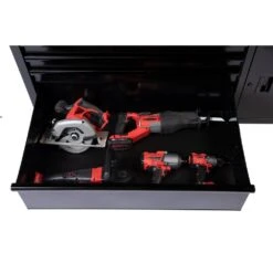 Husky 56 In. W X 24.5 In. D Deep 5-Drawer 1-Door Gloss Black Deep Tool Chest Mobile Workbench With Hardwood Top -Husky Shop gloss black husky mobile workbenches h56mwc5gbkxd tl 44 1000