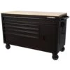 Husky 56 In. W X 24.5 In. D Deep 5-Drawer 1-Door Gloss Black Deep Tool Chest Mobile Workbench With Hardwood Top 27 Husky 56 In. W X 24.5 In. D Deep 5-Drawer 1-Door Gloss Black Deep Tool Chest Mobile Workbench With Hardwood Top -Husky Shop gloss black husky mobile workbenches h56mwc5gbkxd tl 64 1000