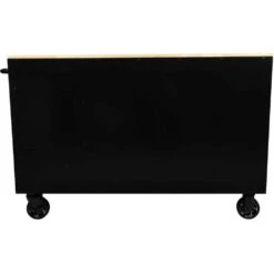 Husky 56 In. W X 24.5 In. D Deep 5-Drawer 1-Door Gloss Black Deep Tool Chest Mobile Workbench With Hardwood Top -Husky Shop gloss black husky mobile workbenches h56mwc5gbkxd tl 66 1000