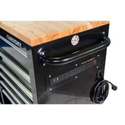 Husky 84 In. W 18 In. D 15-Drawer Mobile Workbench With Wood Top In Gloss Black 19 Husky 84 In. W 18 In. D 15-Drawer Mobile Workbench With Wood Top In Gloss Black -Husky Shop gloss black husky mobile workbenches hotc8415b11m 1d 1000