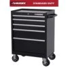 Husky Tool Storage 27 In. W X 18 In. D 5-Drawer Gloss Black Rolling Tool Cabinet