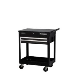 Husky Tool Storage 28 In. W Standard Duty Gloss Black Rolling Tool Utility Cart With Lift-Top -Husky Shop gloss black husky tool carts h2dmc 1d 1000