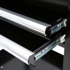 Husky Tool Storage 28 In. W Standard Duty Gloss Black Rolling Tool Utility Cart With Lift-Top -Husky Shop gloss black husky tool carts h2dmc 4f 1000