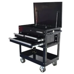 Husky 30 In. Wide By 20 In. Deep 3-Drawer Mechanics Tool Cart, Gloss Black 23 Husky 30 In. Wide By 20 In. Deep 3-Drawer Mechanics Tool Cart, Gloss Black -Husky Shop gloss black husky tool carts houc3003b11 1f 1000
