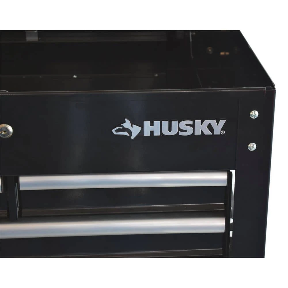Husky 30 In. Wide By 20 In. Deep 3-Drawer Mechanics Tool Cart, Gloss Black 13 Husky 30 In. Wide By 20 In. Deep 3-Drawer Mechanics Tool Cart, Gloss Black - Image 13