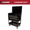 Husky 33 In. W 4-Drawer Mechanics Tool Utility Cart In Gloss Black -Husky Shop gloss black husky tool carts houc3304b10 64 1000