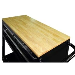 Husky Tool Storage 3-Drawer 36 In. W Standard Duty Gloss Black Rolling Tool Cart With Hardwood Top -Husky Shop gloss black husky tool carts houc3603b1qwk fa 1000