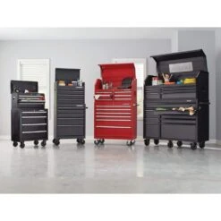 Husky 26 In. W X 12 In. D Standard Duty 4-Drawer Top Tool Chest In Gloss Black -Husky Shop gloss black husky top tool chests hkst98065bk a0 1000