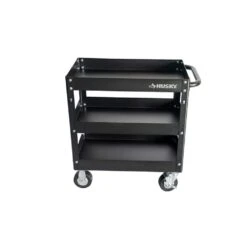 Husky 28 In. Wide 17 In. Deep 3 Tier Cart, Gloss Black -Husky Shop gloss black husky utility carts houc28a3b11 c3 1000