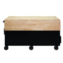 Husky 62 In. W X 36 In. D Standard Duty 12-Drawer Mobile Workbench Tool Chest With Full Length Extension Table In All Black -Husky Shop gloss black with black trim husky mobile workbenches hotc6212b11m 76 1000