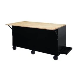 Husky 62 In. W X 36 In. D Standard Duty 12-Drawer Mobile Workbench Tool Chest With Full Length Extension Table In All Black -Husky Shop gloss black with black trim husky mobile workbenches hotc6212b11m a0 1000