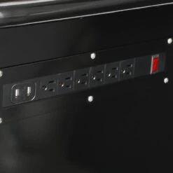 Husky 62 In. W X 36 In. D Standard Duty 12-Drawer Mobile Workbench Tool Chest With Full Length Extension Table In All Black -Husky Shop gloss black with black trim husky mobile workbenches hotc6212b11m fa 1000