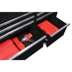 Husky 52 In. W X 25 In. D Standard Duty 9-Drawer Mobile Workbench Tool Chest With Solid Wood Top In Gloss Black 16 Husky 52 In. W X 25 In. D Standard Duty 9-Drawer Mobile Workbench Tool Chest With Solid Wood Top In Gloss Black -Husky Shop gloss black with silver trim husky mobile workbenches hotc5209b12m 77 1000