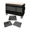 Husky 52 In W X 24.5 In. D Standard Duty 9-Drawer Workbench With 290-Piece Mechanics Tool Set In EVA Trays In Gloss Black 17 Husky 52 In W X 24.5 In. D Standard Duty 9-Drawer Workbench With 290-Piece Mechanics Tool Set In EVA Trays In Gloss Black -Husky Shop gloss black with silver trim husky mobile workbenches hotc5209b12mcmb 64 1000