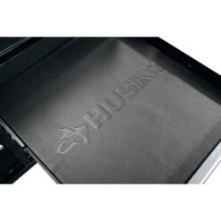 Husky 52 In. W X 24.5 In. D 9-Drawer Standard Duty Mobile Workbench Tool Chest With Solid Work Top And Pegboard In Gloss Black 19 Husky 52 In. W X 24.5 In. D 9-Drawer Standard Duty Mobile Workbench Tool Chest With Solid Work Top And Pegboard In Gloss Black -Husky Shop gloss black with silver trim husky mobile workbenches hotc5209b13m c3 1000