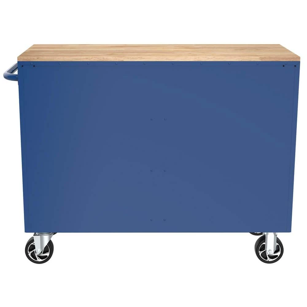 Husky Tool Storage 46 In. W X 18 In. D 9-Drawer Gloss Blue Mobile Workbench Cabinet 6 Husky Tool Storage 46 In. W X 18 In. D 9-Drawer Gloss Blue Mobile Workbench Cabinet - Image 6