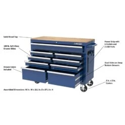Husky Tool Storage 46 In. W X 18 In. D 9-Drawer Gloss Blue Mobile Workbench Cabinet 14 Husky Tool Storage 46 In. W X 18 In. D 9-Drawer Gloss Blue Mobile Workbench Cabinet -Husky Shop gloss blue husky mobile workbenches h46x18mwc9blu a0 1000