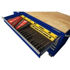 Husky Tool Storage 72 In. W Standard Duty Gloss Blue Mobile Workbench Tool Chest -Husky Shop gloss blue with silver trim husky mobile workbenches hotc7218b31m c3 1000