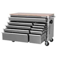 Husky Tool Storage 52 In. W X 25 In. D Standard Duty Gloss Gray Mobile Workbench Tool Chest -Husky Shop gloss gray with silver trim husky mobile workbenches h52mwc10gry 31 1000