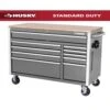 Husky Tool Storage 52 In. W X 25 In. D Standard Duty Gloss Gray Mobile Workbench Tool Chest -Husky Shop gloss gray with silver trim husky mobile workbenches h52mwc10gry 64 1000