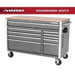 Husky Tool Storage 52 In. W X 25 In. D Standard Duty Gloss Gray Mobile Workbench Tool Chest