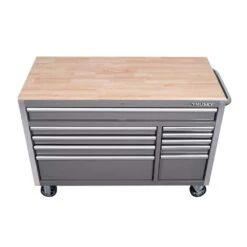 Husky Tool Storage 52 In. W X 25 In. D Standard Duty Gloss Gray Mobile Workbench Tool Chest -Husky Shop gloss gray with silver trim husky mobile workbenches h52mwc10gry 66 1000