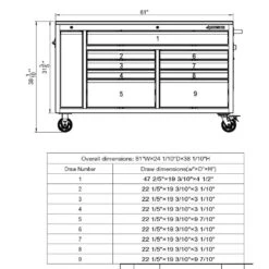 Husky 61 In. W X 24 In. D Standard Duty 10-Drawer Mobile Workbench Tool Chest With Sliding Bin Storage Drawer In Silver 29 Husky 61 In. W X 24 In. D Standard Duty 10-Drawer Mobile Workbench Tool Chest With Sliding Bin Storage Drawer In Silver -Husky Shop gloss gray with silver trim husky mobile workbenches h61mwc10sr 31 1000
