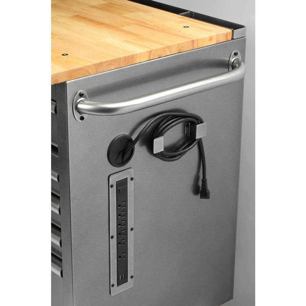 Husky 61 In. W X 24 In. D Standard Duty 10-Drawer Mobile Workbench Tool Chest With Sliding Bin Storage Drawer In Silver 11 Husky 61 In. W X 24 In. D Standard Duty 10-Drawer Mobile Workbench Tool Chest With Sliding Bin Storage Drawer In Silver - Image 11