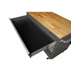 Husky 52 In. W X 25 In. D Standard Duty 9-Drawer Mobile Workbench Cabinet With Solid Wood Top In Gloss Gray -Husky Shop gloss gray with silver trim husky mobile workbenches hotc5209b41m c3 1000