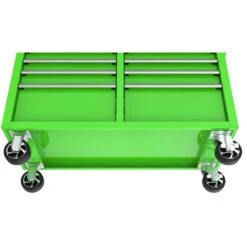 Husky 46 In. W X 18 In. D 9-Drawer Gloss Green Mobile Workbench Cabinet With Solid Wood Top -Husky Shop gloss green husky mobile workbenches h46x18mwc9grn 1d 1000
