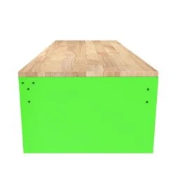 Husky 46 In. W X 18 In. D 9-Drawer Gloss Green Mobile Workbench Cabinet With Solid Wood Top -Husky Shop gloss green husky mobile workbenches h46x18mwc9grn 1f 1000