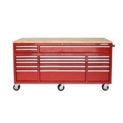 Husky Tool Storage 72 In. W X 21 In. D Standard Duty Gloss Red Mobile Workbench Tool Chest -Husky Shop gloss red husky mobile workbenches hotc7218b21m c3 1000