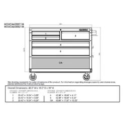 Husky 46 In. W X 18 In. D Standard Duty 5-Drawer Rolling Utility Tool Cart In Gloss Red -Husky Shop gloss red husky tool carts houc4605b21m d4 1000