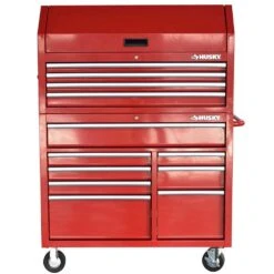 Husky 42 In. 12-Drawer 24.5 In. Deep Tool Chest/Rolling Cab Set Gross Red 22 Husky 42 In. 12-Drawer 24.5 In. Deep Tool Chest/Rolling Cab Set Gross Red -Husky Shop gloss red husky tool chest combos hotc4212b21s 1f 1000